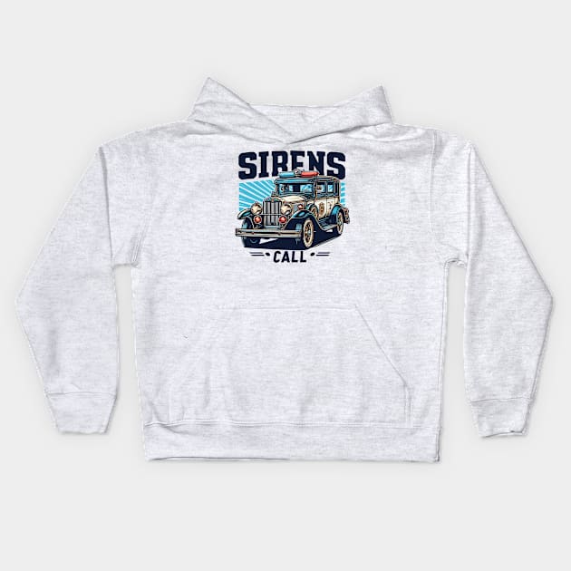 Police Car Kids Hoodie by Vehicles-Art